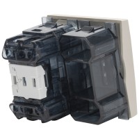Intrerupator cu revenire 2M 10A bej mat, gama Moda - detaliu