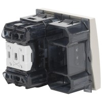 Intrerupator cruce 2M 10A bej mat, gama Moda - Elbi - detaliu
