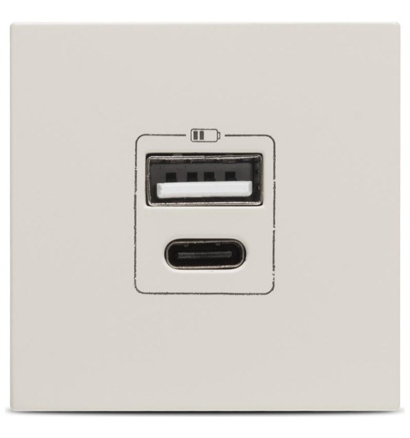 Priza USB A+C 5V 2,4A 2M bej mat Moda - ELBI