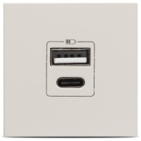 Priza USB A+C 5V 2,4A 2M bej mat Moda - ELBI