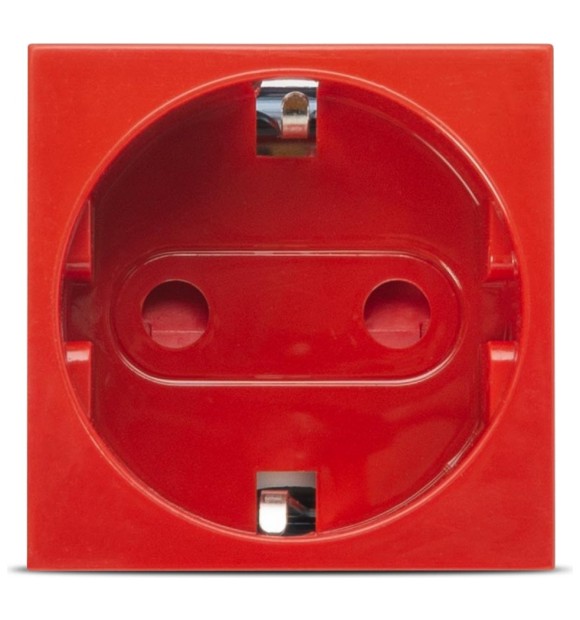 Priza Schuko cu protectie copii 2M 16A rosie, gama Moda