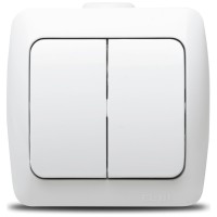 Comutator aplicat 10A alb, gama Alsu - Elbi