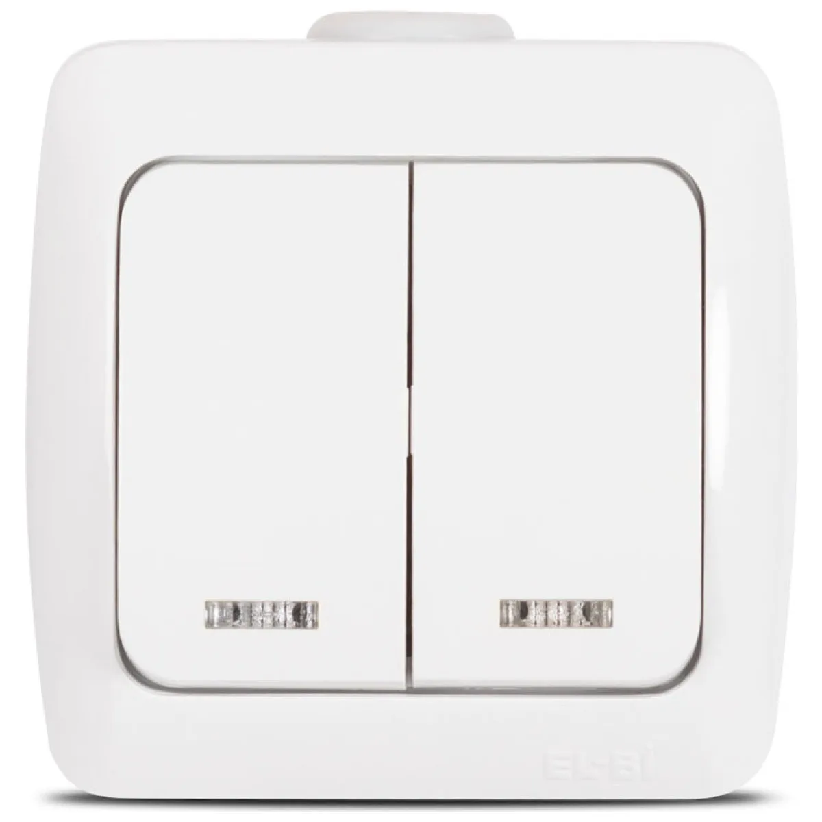 Comutator aplicat 10A alb cu LED, gama Alsu
