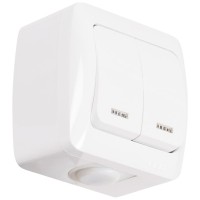 Comutator aplicat 10A alb cu LED, gama Alsu - detaliu