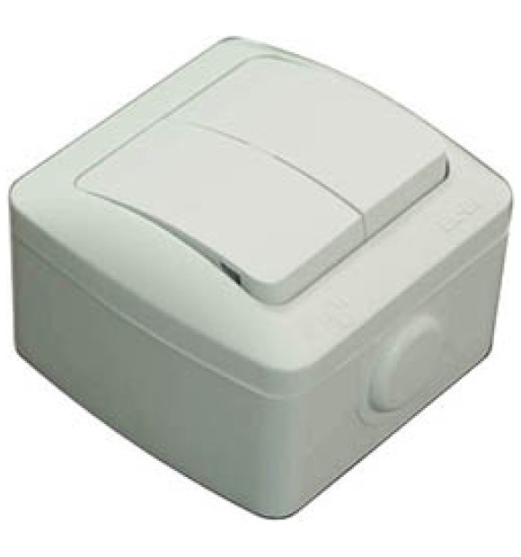 Comutator aplicat 10A IP54 gri, montaj PT, gama Eva