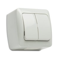 Comutator aplicat 10A IP54 gri, montaj PT, gama Eva - ambalaj