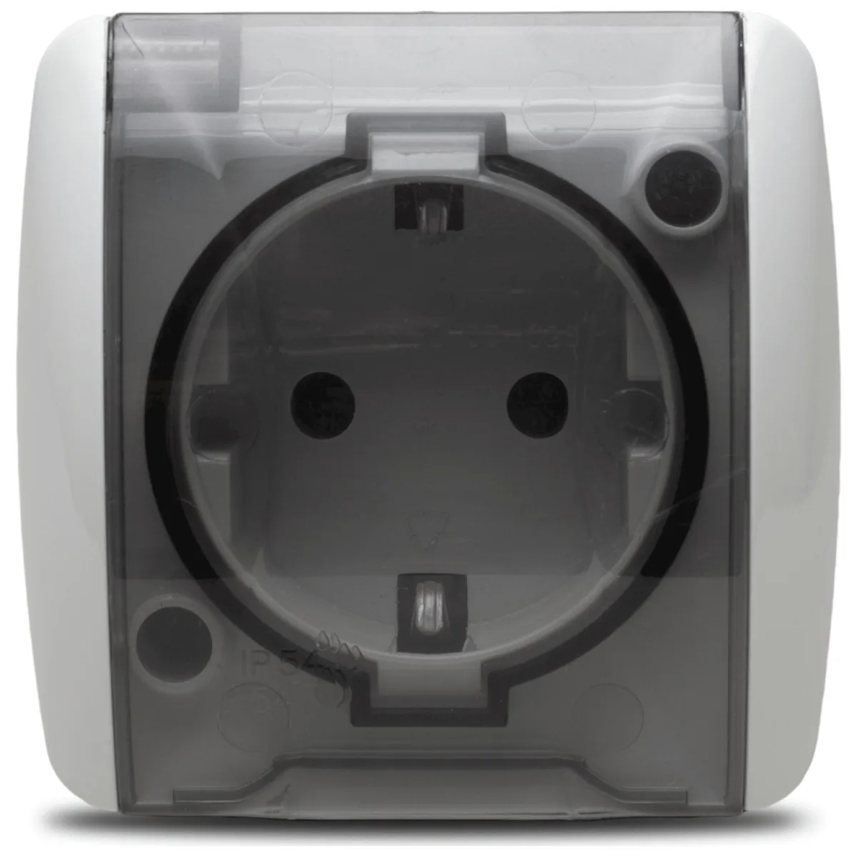 Priza Schuko cu capac aplicata 16A IP54 gri Eva