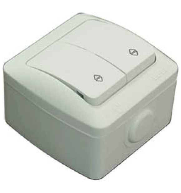 Comutator cap scara aplicat 10A IP54 gri, gama Eva