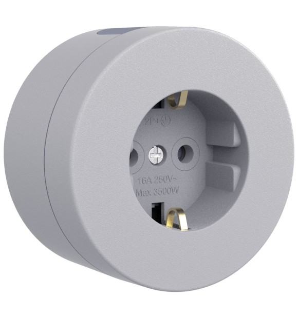 Priza Schuko aplicata 16A IP54 gri, gama Xone - Ovivo
