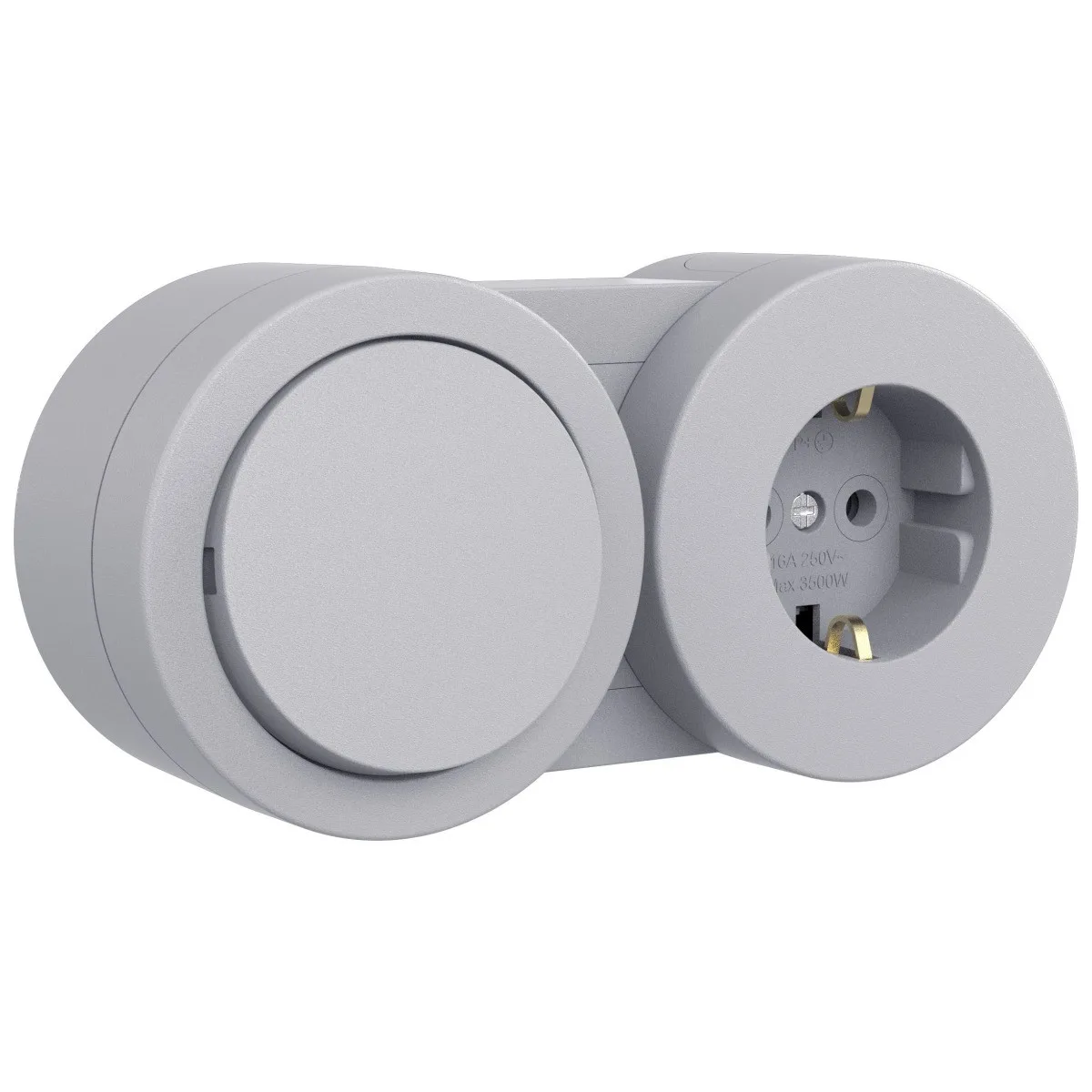 Priza cu intrerupator aplicat 16A IP54 gri, gama Xone Ovivo