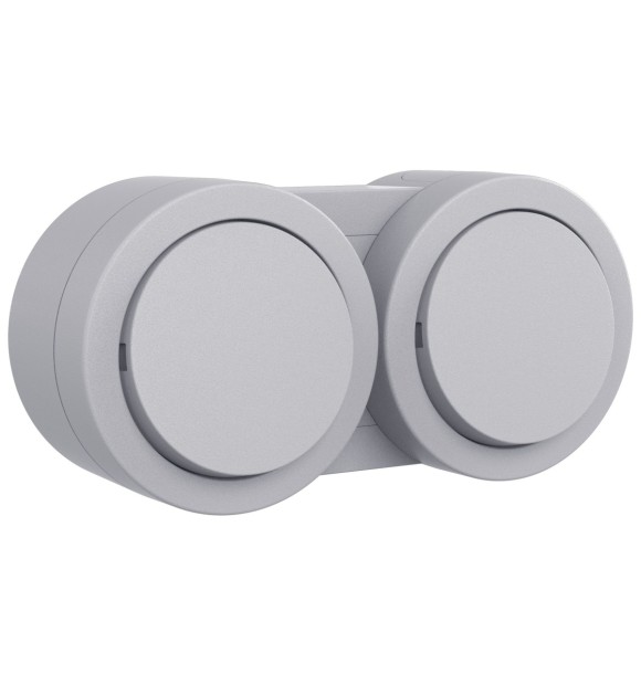 Intrerupator dublu aplicat 10A IP54 gri Xone - Ovivo