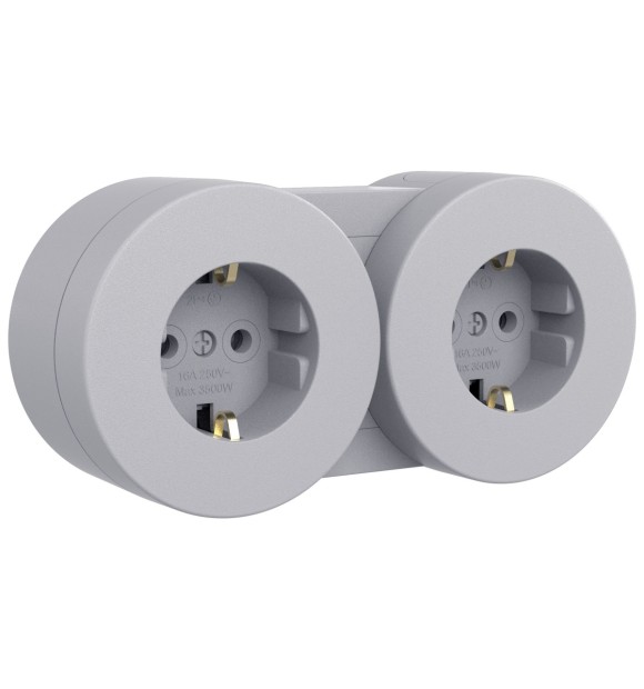 Priza Schuko aplicata 16A IP54 gri Xone Ovivo