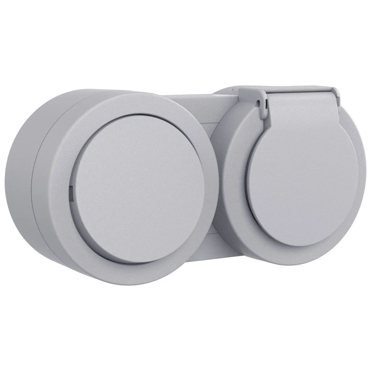 Priza cu capac + intrerupator aplicat 16A IP54 gri Xone