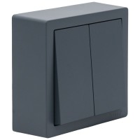 Comutator aplicat 10A gri grafit Leto - Lezard - ambalaj