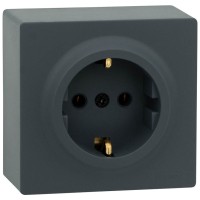 Priza Schuko aplicata 16A gri grafit Leto - Lezard