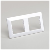 Rama 2 posturi alb Asfora Schneider, ornament plastic - detaliu