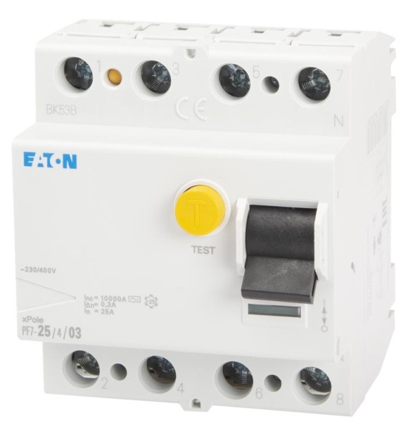Intrerupator diferential RCCB 25A 4P 30mA tip AC, 10kA