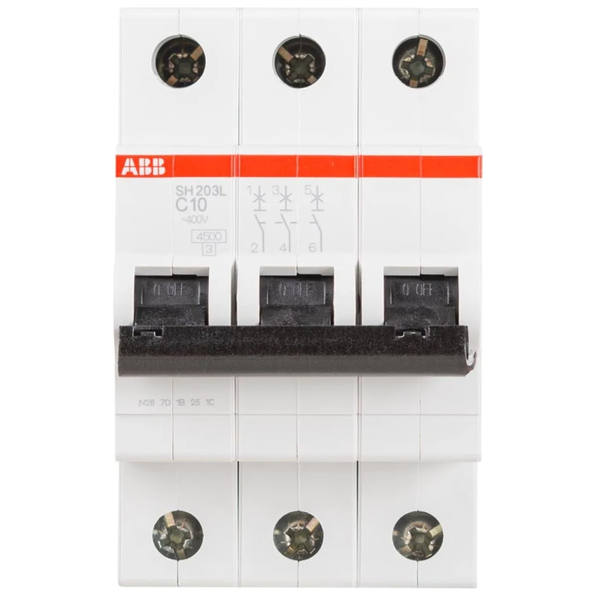 Intrerupator automat 10A 3P curba C 4.5kA, trifazat