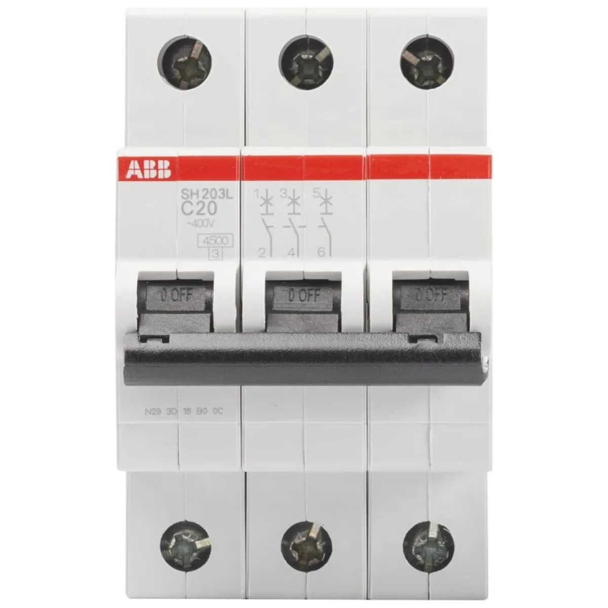 Intrerupator automat 20A 3P curba C 4.5kA, trifazat