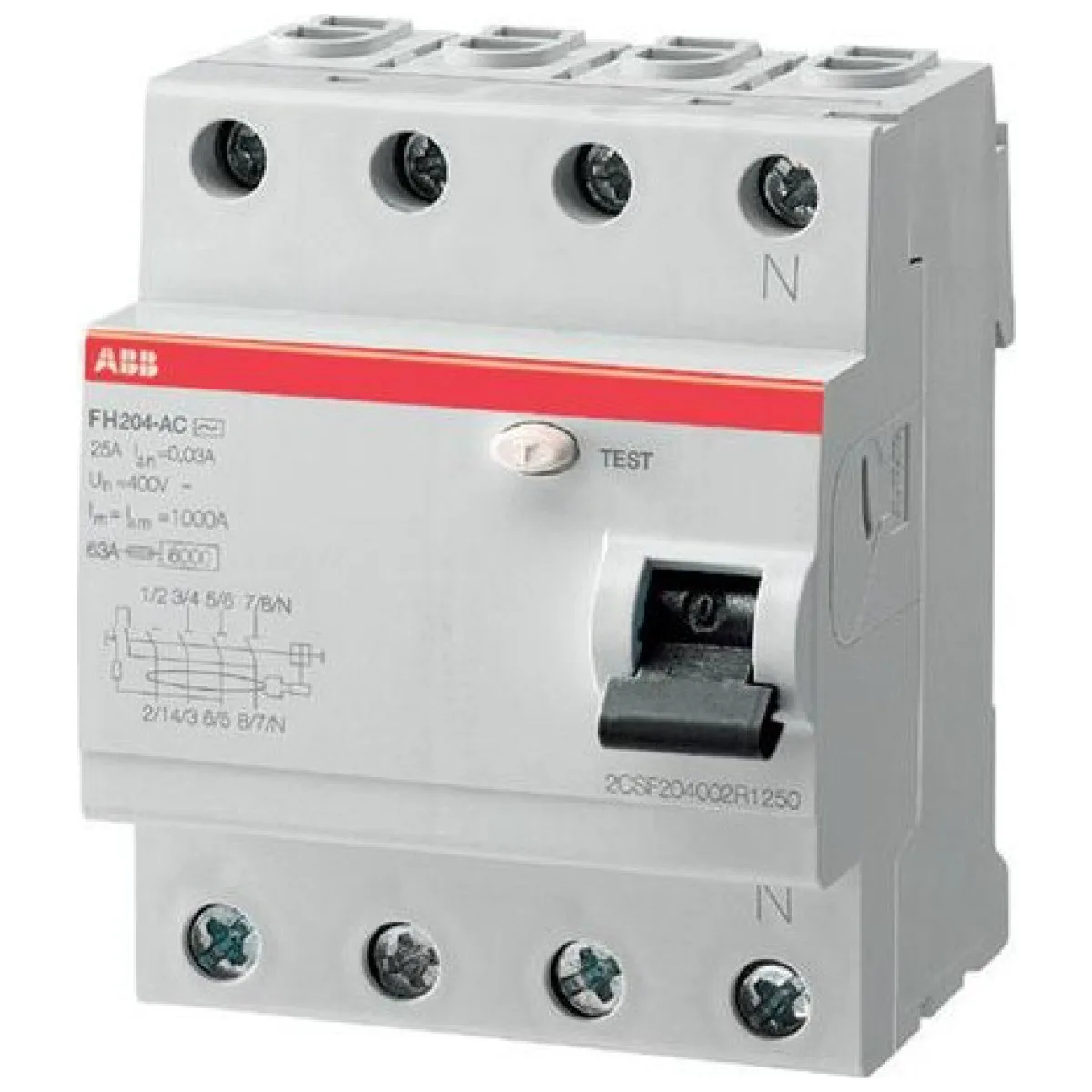 Intrerupator Diferential RCCB 63A 4P 30mA 6kA tip AC