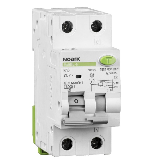 Intrerupator diferential RCBO 20A 1P+N curba C 30mA tip AC