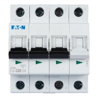 Intrerupator automat 20A 3P+N curba C 6kA, patru poli - detaliu