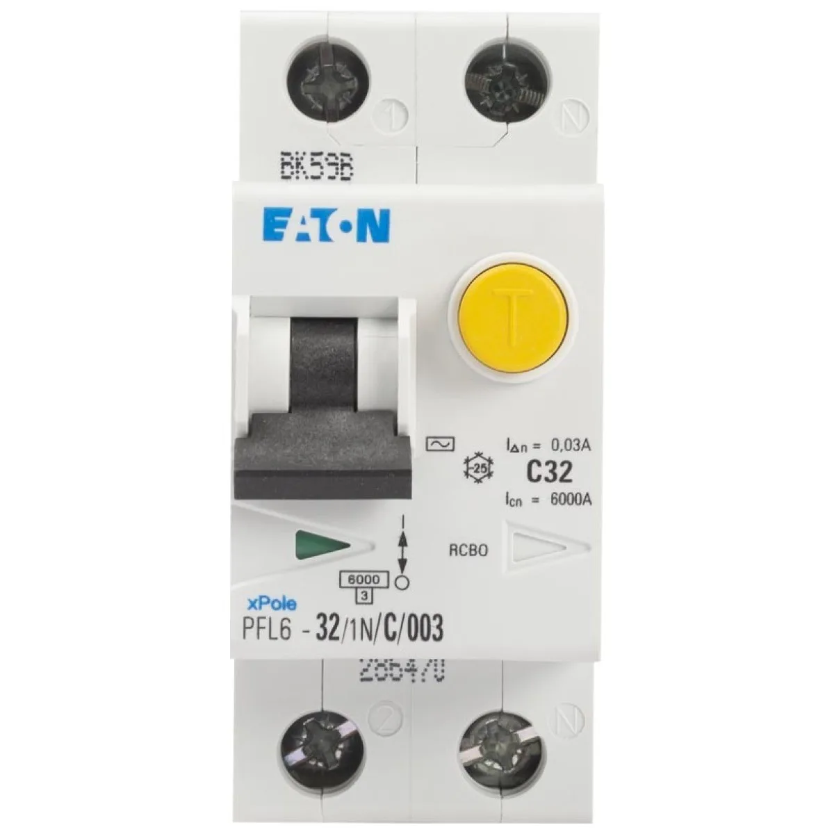 Intrerupator diferential RCBO 32A 1P+N curba C 30mA 6kA Eaton