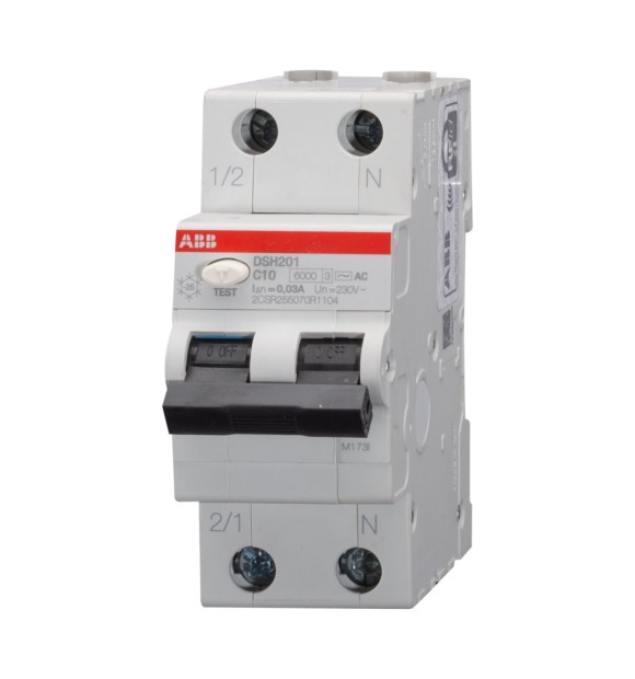 Intrerupator diferential RCBO 10A 1P+N curba C 6kA 30mA DSH201