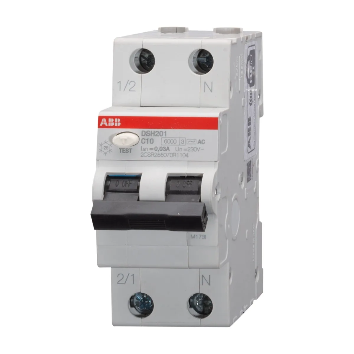 Intrerupator diferential RCBO 10A 1P+N curba C 6kA 30mA DSH201