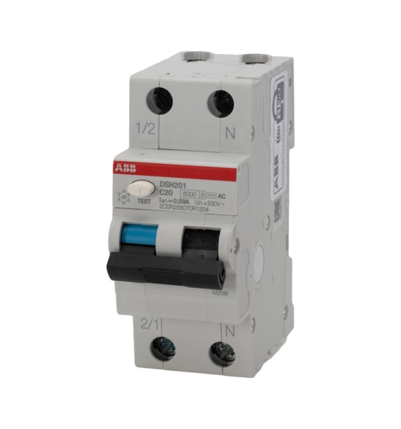 Intrerupator diferential RCBO 20A 1P+N curba C 6kA 30mA