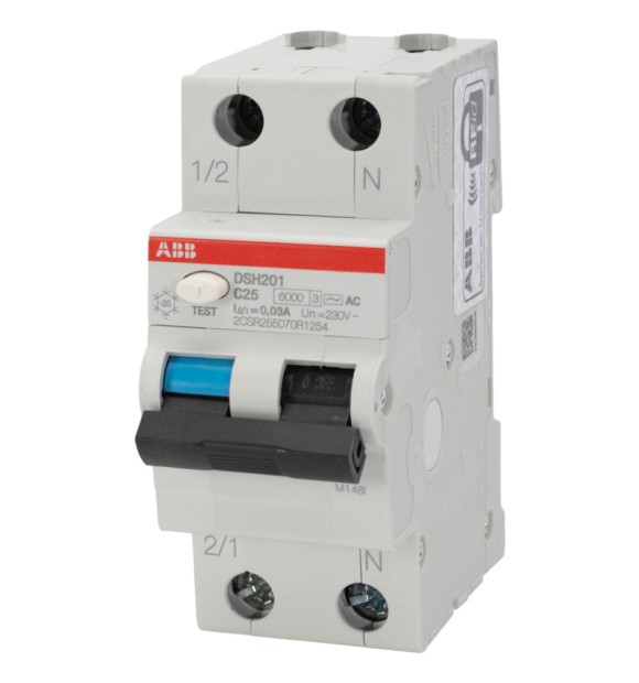 Intrerupator diferential RCBO 25A 1P+N curba C 30mA 6kA