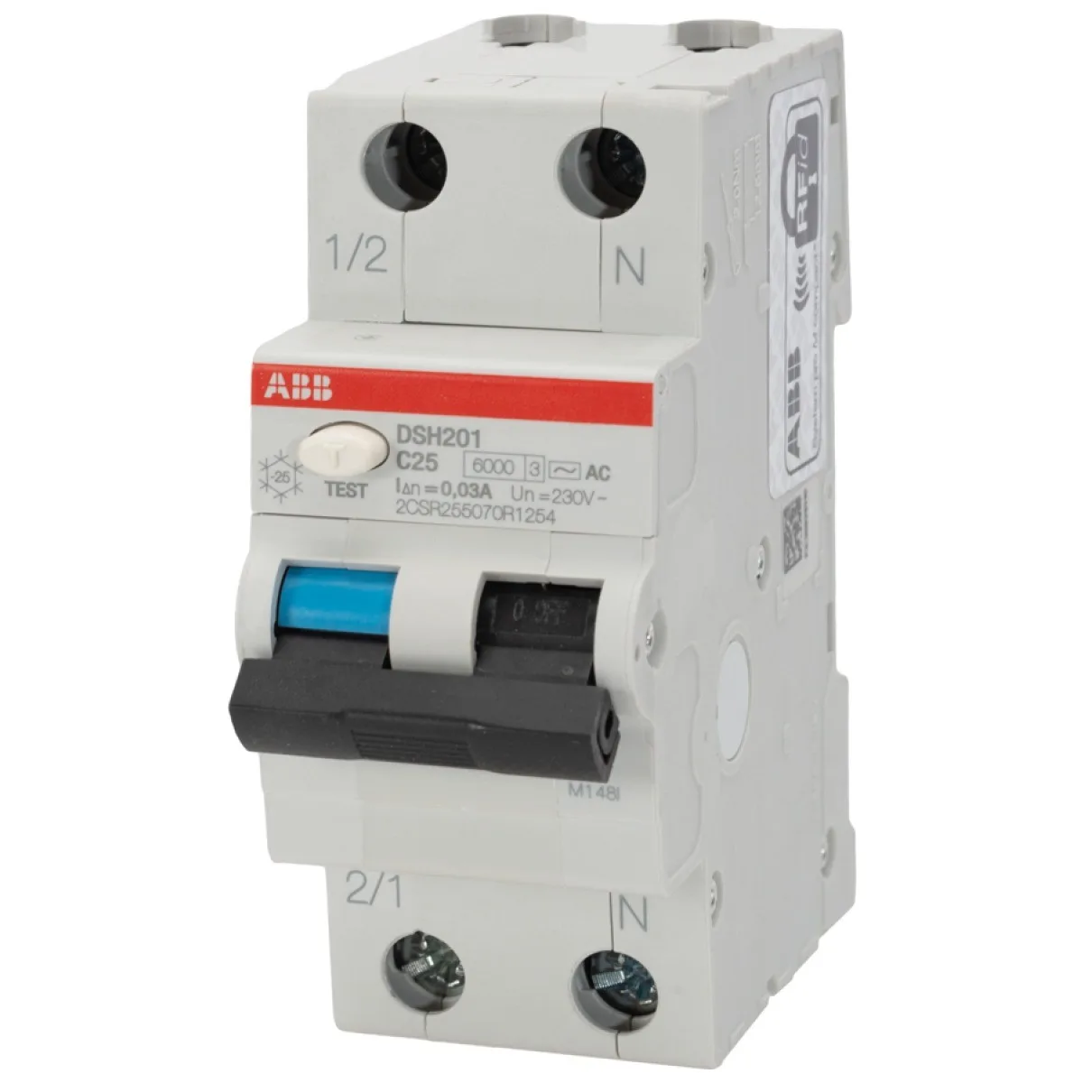 Intrerupator diferential RCBO 25A 1P+N curba C 30mA 6kA