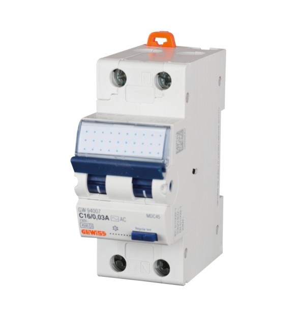Diferential RCBO 20A 1P+N curba C 30mA 4.5kA, 2 module
