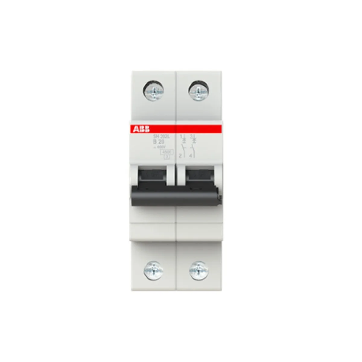 Intrerupator automat 20A 2P curba B 4.5kA, ABB SH202L