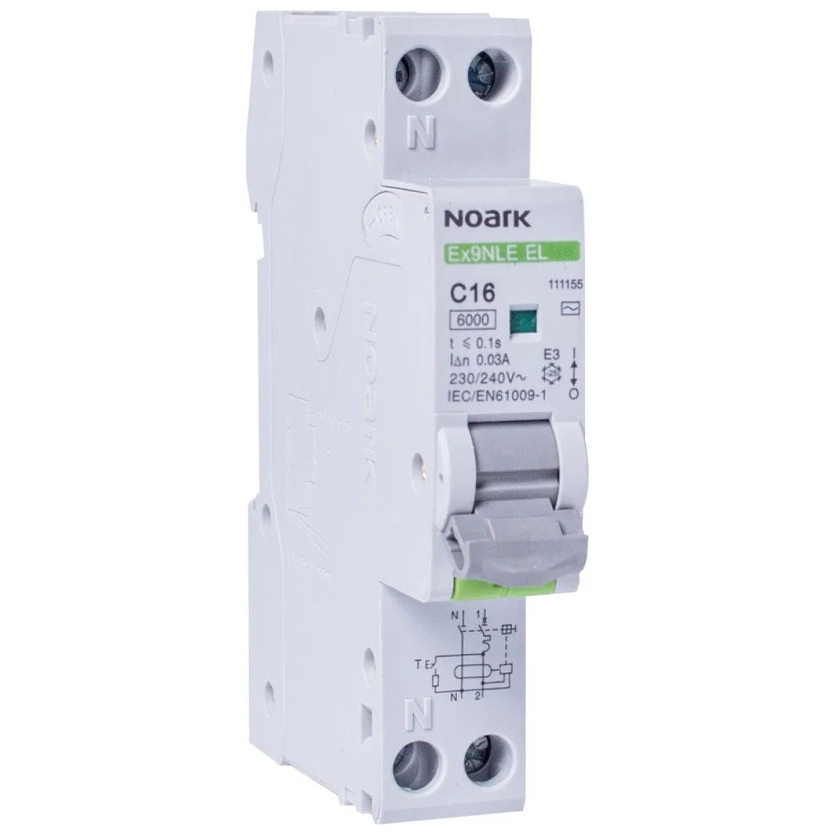 Intrerupator diferential RCBO 32A 1P+N curba C 30mA AC, 1 modul