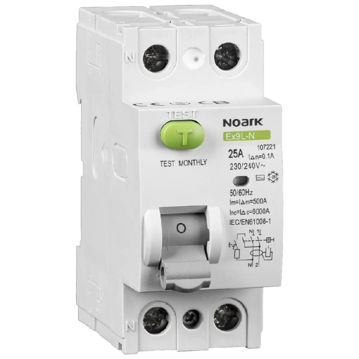 Intrerupator diferential RCCB 25A 2P 30mA tip AC, 6kA