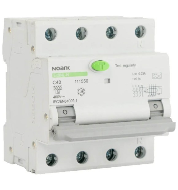 Diferential RCBO 3P+N 16A 30mA 6kA curba B Noark