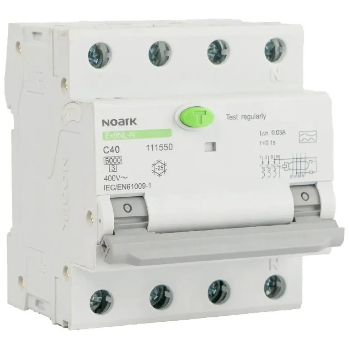Diferential RCBO 3P+N 16A 30mA 6kA curba B Noark