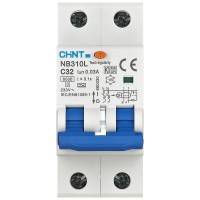 Intrerupator diferential RCBO 32A 3P+N curba C 30mA tip AC, 6kA - vedere laterala