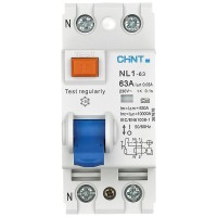 Intrerupator Diferential RCCB 40A 2P 30mA 6kA tip AC, Chint - vedere laterala