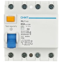 Intrerupator diferential RCCB 25A 4P 30mA 6kA tip AC Chint - vedere laterala
