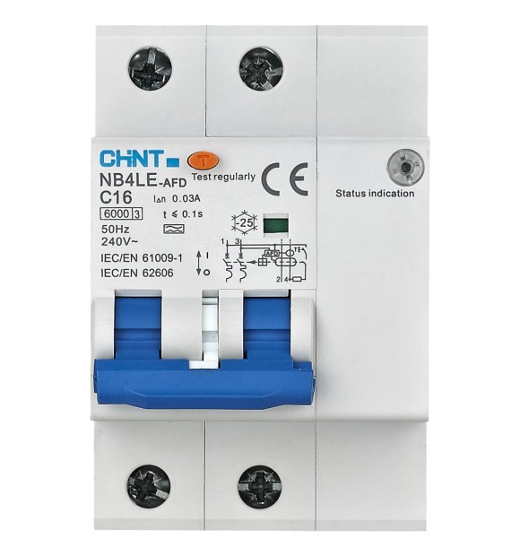 Detector de arc electric AFDD 32A 2P curba C 30mA tip A, Chint