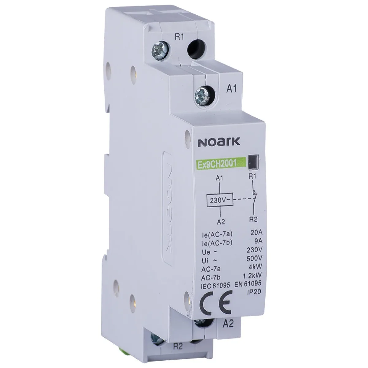 Contactor Modular 20A 2P 2NO 230V AC, Ex9CH20 Noark