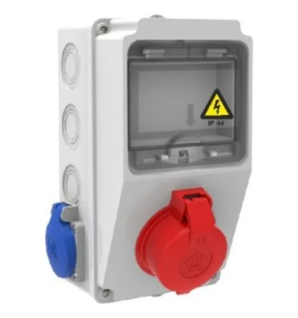 Tablou santier echipat 3x priza 25A 380V + 1x 16A 220V IP44