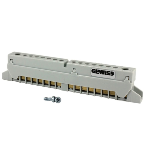 Bara Nul 8M Gewiss GW40401, conexiuni multiple pe sina DIN