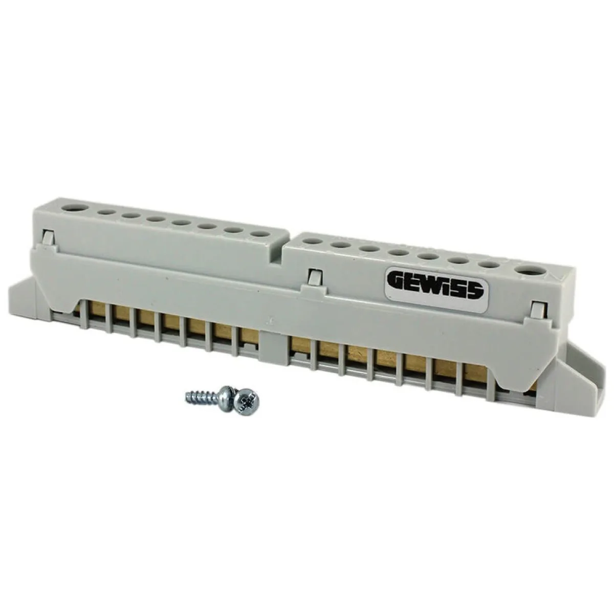 Bara Nul 8M Gewiss GW40401, conexiuni multiple pe sina DIN