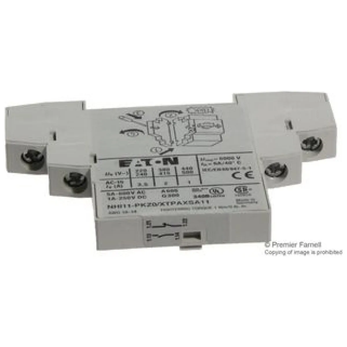 Contact auxiliar lateral 1NO+1NC pentru disjunctor motor PKZ, Eaton NHI11-PKZO