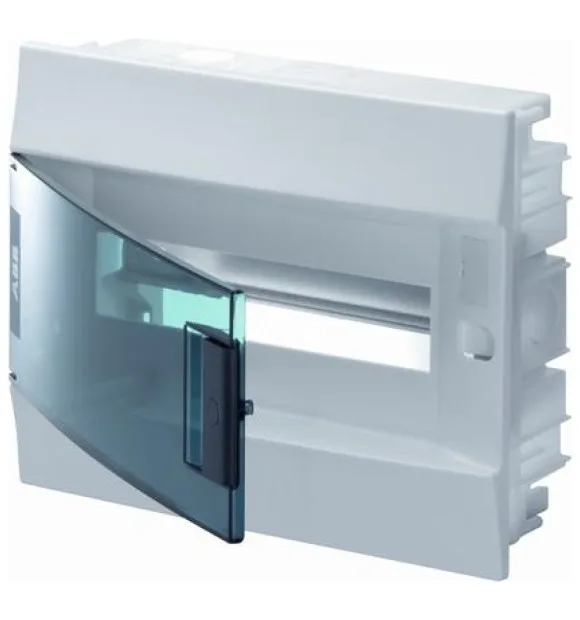 Tablou electric 12 module ABB, IP41, usa transparenta, montaj aparent/ingropat