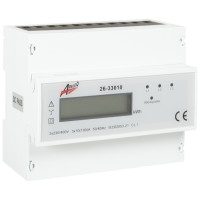 Contor trifazat digital pe sina DIN 3x100A, afisaj 4 module - vedere laterala