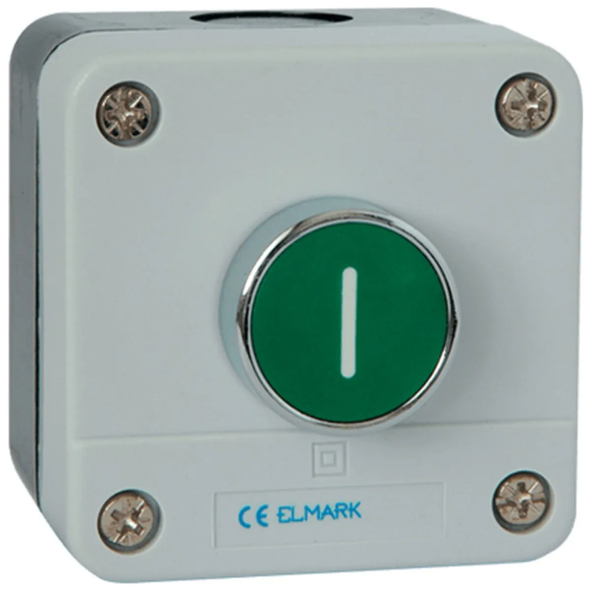 Buton cu revenire verde 22mm 1NO IP44 pentru tablou - Elmark